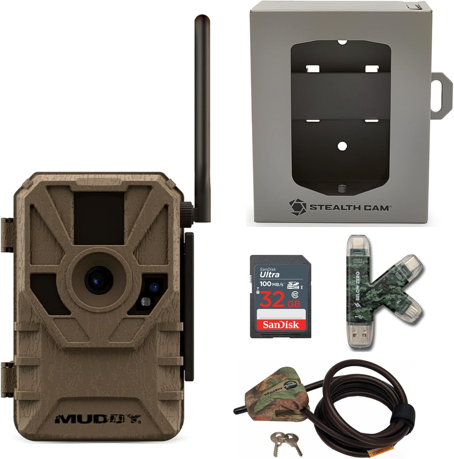 Amazon.co.jp Muddy マニフェスト セルラーカメラ (Verizon) セット クマ セキュリティボックス (Sサイズ
