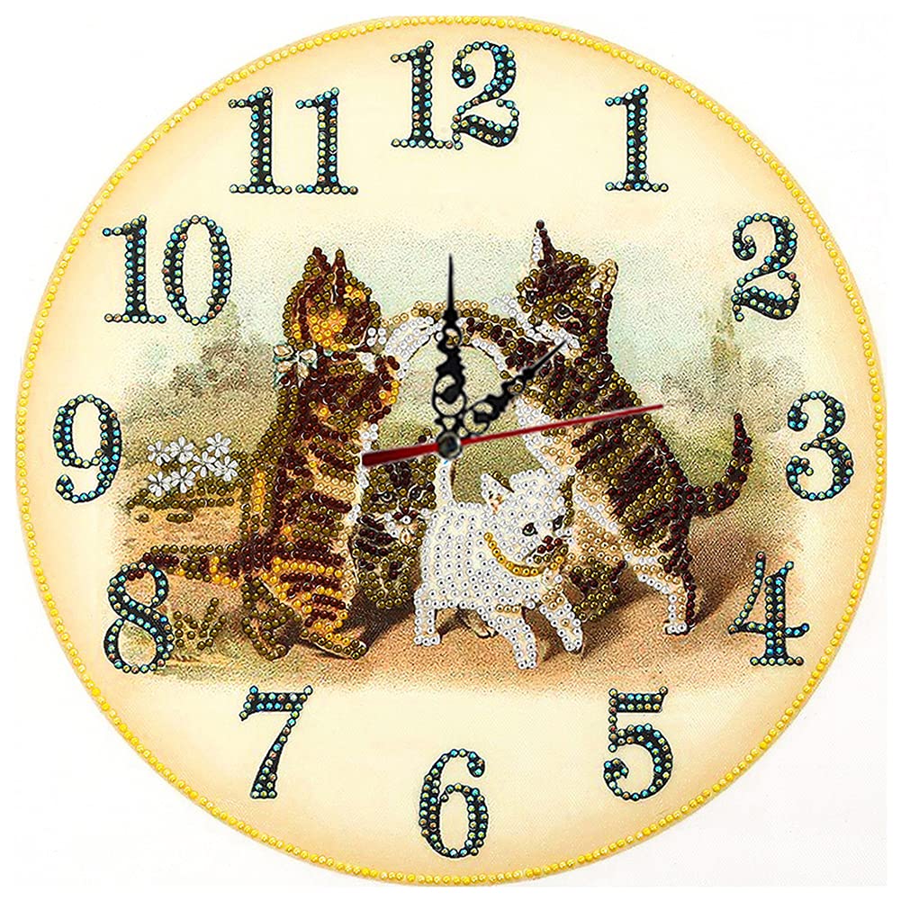 Uoicern B Animal Clock Fort Special Shape Diamond Clocks Gifts Diy 5D Mosaic Painting Kit