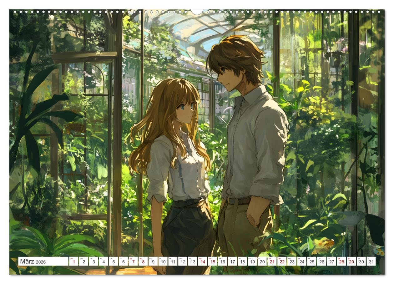 Das Jahr der Liebe: Verliebte Pärchen im Manga-Stil (hochwertiger Premium Wandkalender 2026 DIN A2 quer), Kunstdruck in Hochglanz: Ein ganzes Jahr ... und Manga vereinen möchten (CALVENDO Orte)