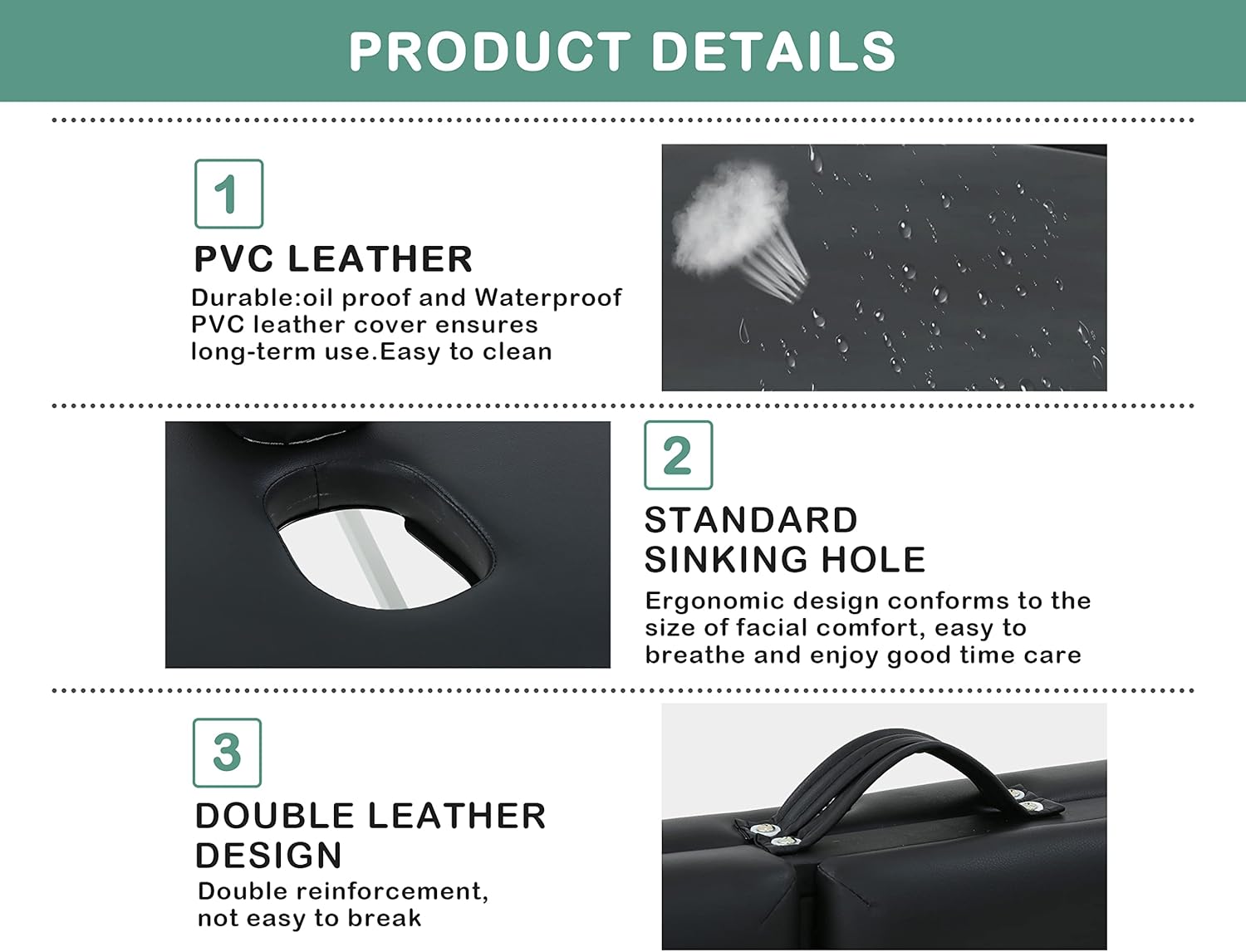 Massage Tables Portable Lash Bed 73 inch Aluminium Tattoo Table Height Adjustable Portable Spa Bed 3 Folding Chiropractic Table w/Carry Case/Face Cradle/Hand Pallet for Travel Physical Therapist