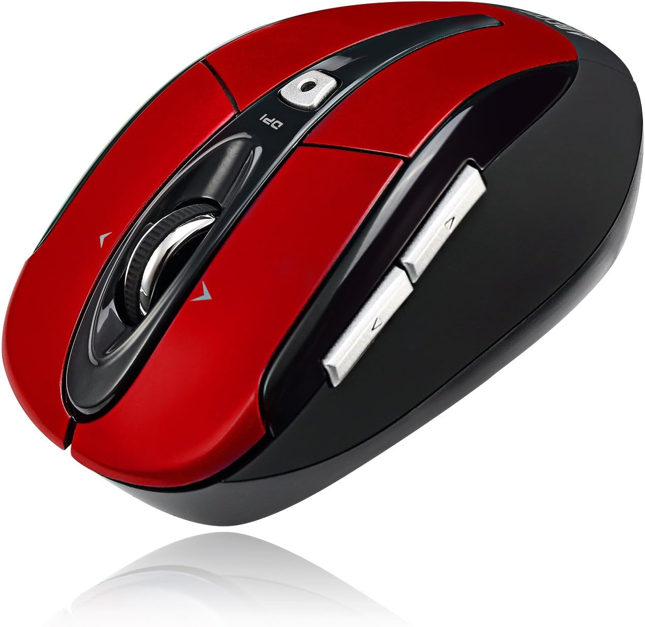 Adesso iMouse S60 Wireless Optical Mouse with 24 GHz RF Technology, Programmable Driver, Tilt-Wheel Scrolling, and Magnetically Storable Receiver (Red)