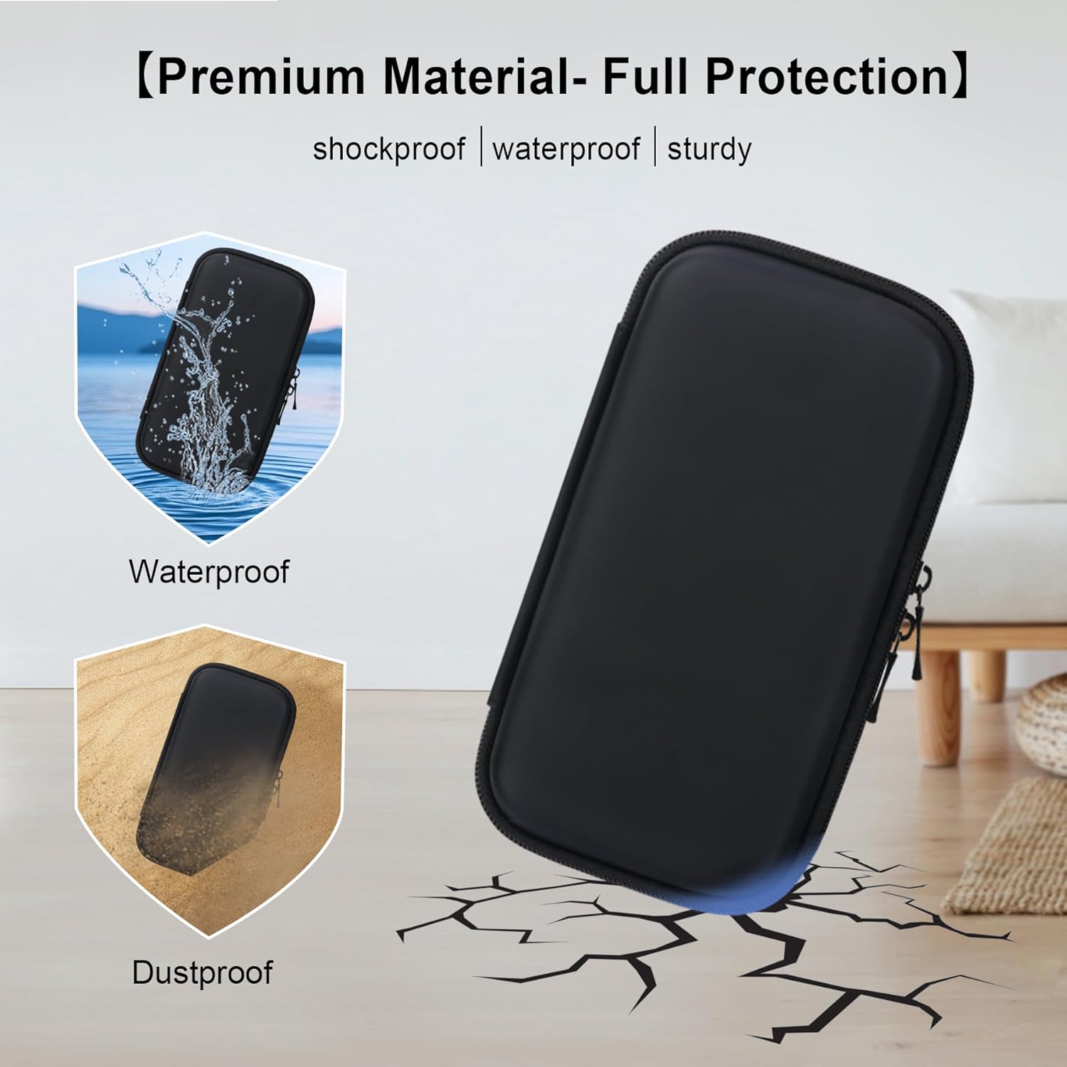 Elonbo Carrying Case for KAVOYI/WELLST·G/TaddToy/Beijue/FAMILY POCKET/CCTU/X-JOYKIDS/GREENCREEK/Beico/GuaiyeyeAP/TEBIYOU Handheld Game Console, Portable Electronic Gaming Player Bag, Black - Image 4