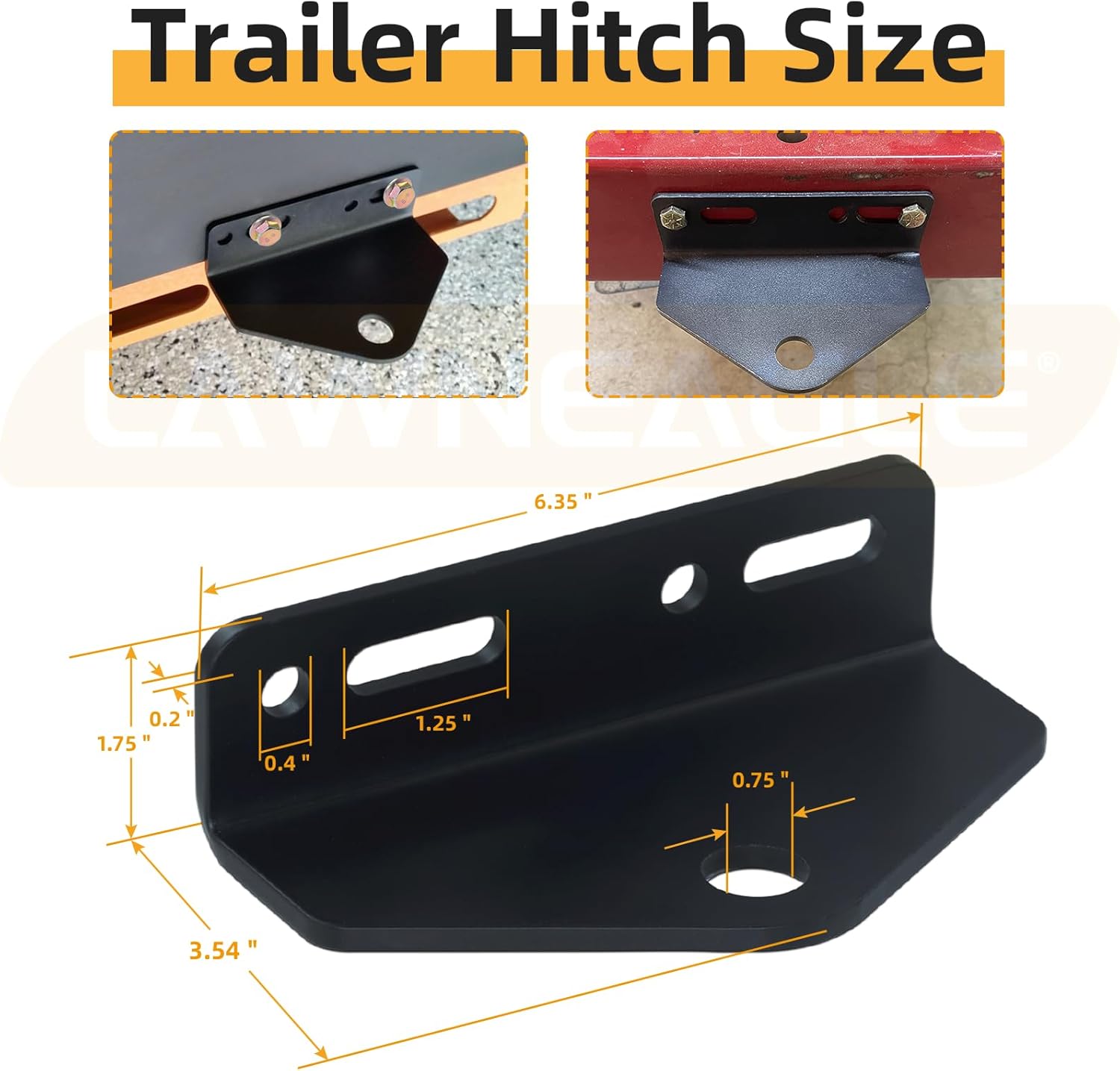 Universal Trailer Hitch for Zero Turn Mower, Zero Turn Trailer Hitch Heavy Duty Steel and Black Powder Coating Protects with Chromed Lawn Mower Ball Hitch 2,000 lbs(1-7/8"x3/4"x2")