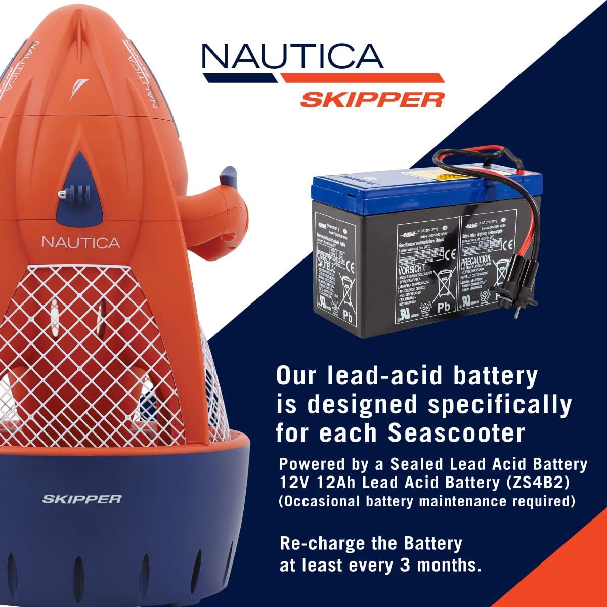 Nautica Navigator and Skipper Underwater Seascooters, Designed for Younger Recreational Divers and Snorkelers
