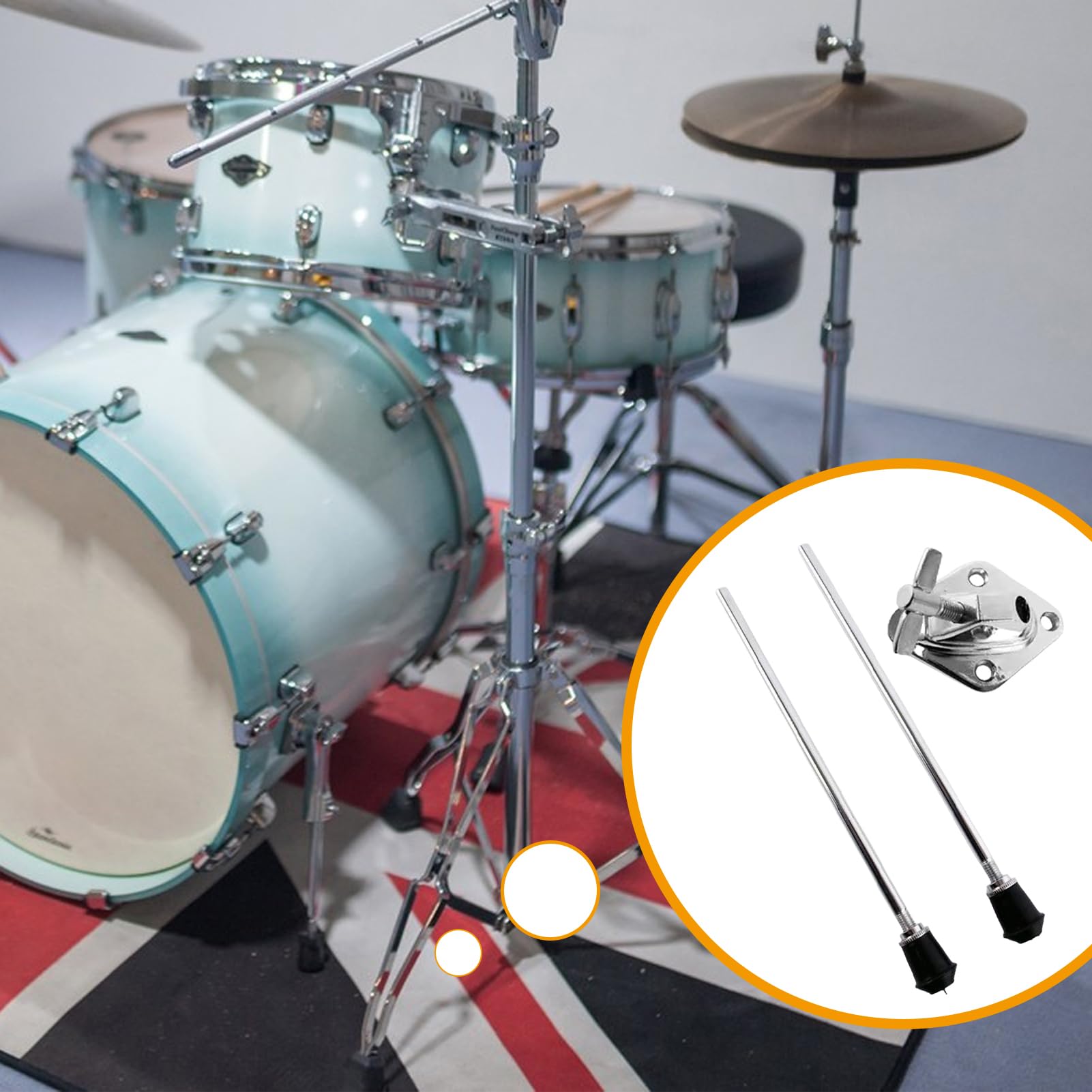 Supports de grosse caisse, pieds de grosse caisse,2X supports de support de batterie - Support de pieds de tambour en métal antidérapant, accessoire d'instrument de musique professionnel