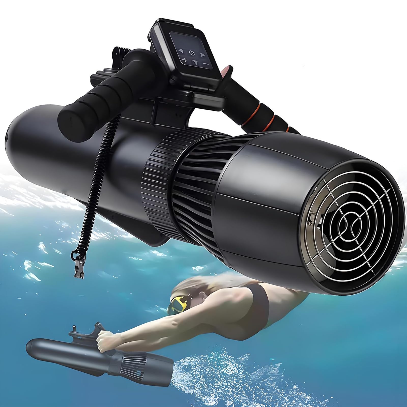 Scooter Subacuático Eléctrico, Scooter de Buceo 9 Velocidades | Autonomía 50 Min, Velocidad 7km/h, Profundidad 40m, Accesorios Paddle, Motor SUP para Buceo, Snorkel y Kayak
