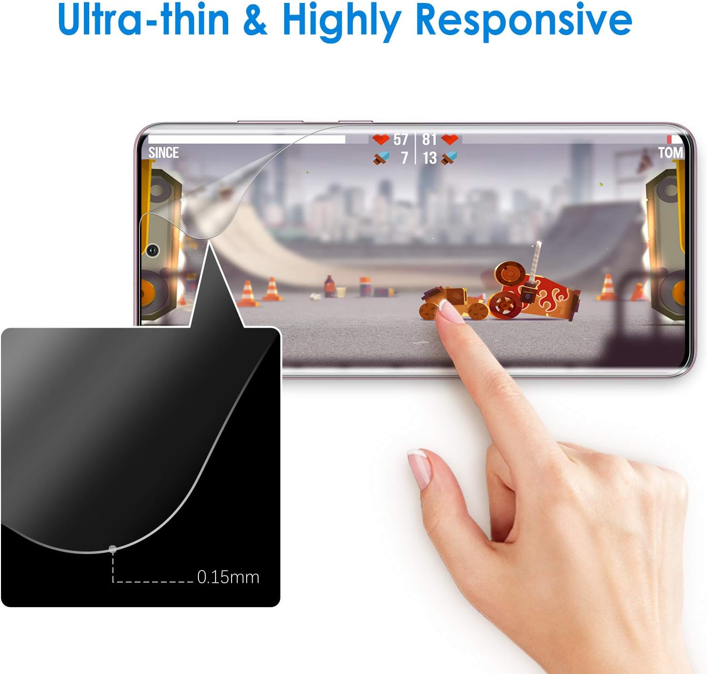 JETech Screen Protector for Samsung Galaxy S20 5G 6.2-Inch, HD Clarity, Flexible TPU Film, 2-Pack