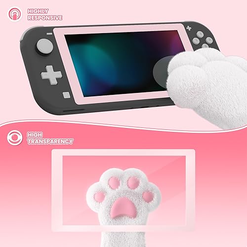 Miniatura 5 de eXtremeRate 2 Pack Cherry Blossoms Pink Border Transparent HD Clear Protector Film, Tempered Glass Screen Protector for Nintendo Switch Lite