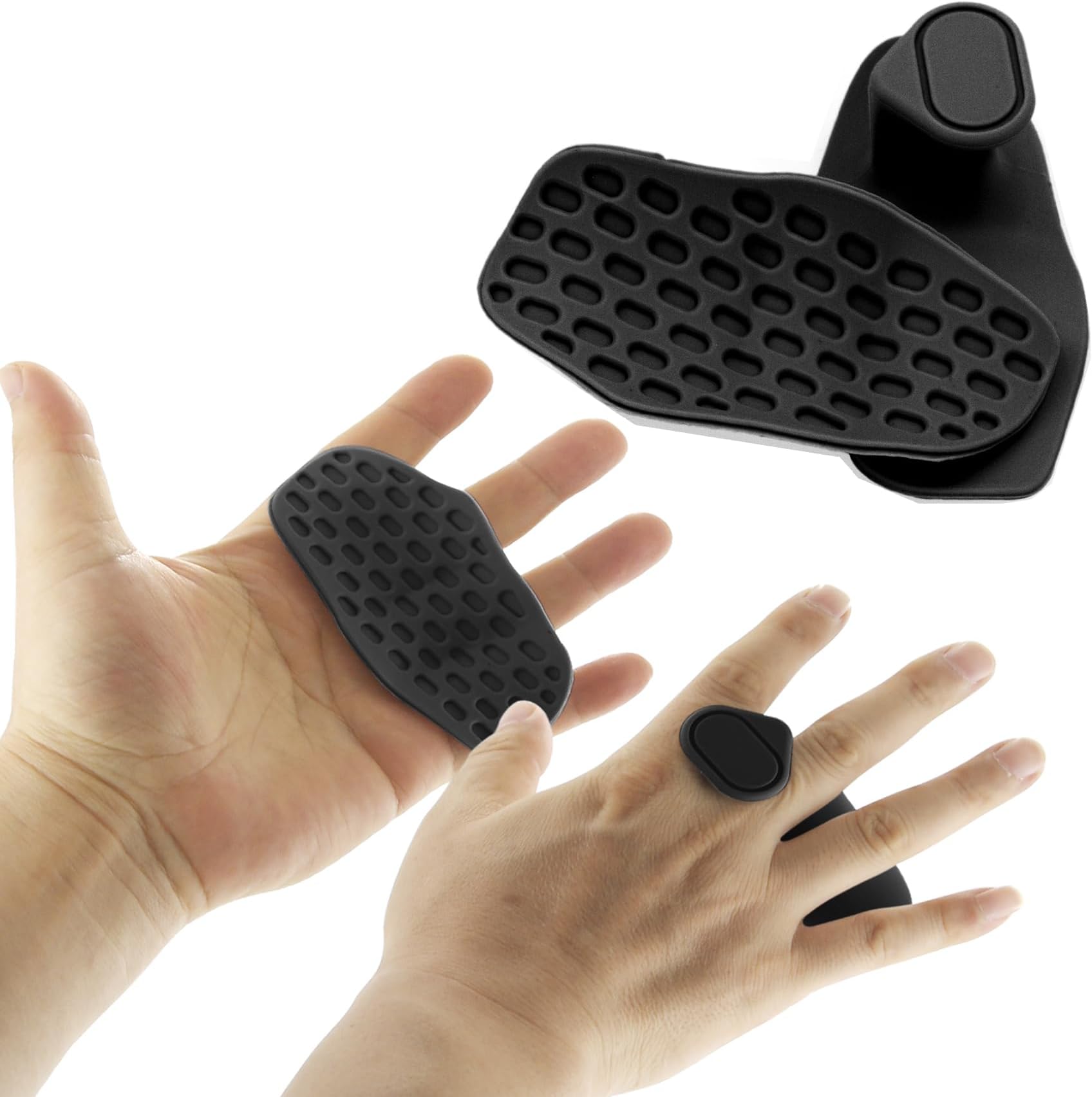 Gym Grip Pads For Weight Lifting: Dumbbell Lifting Rubber Grips Pad - Gym Workout Gloves Weight Lifting Grips - Pull Up Grips - Gymnastics Hand Grips For Men Women No Sweaty,Black