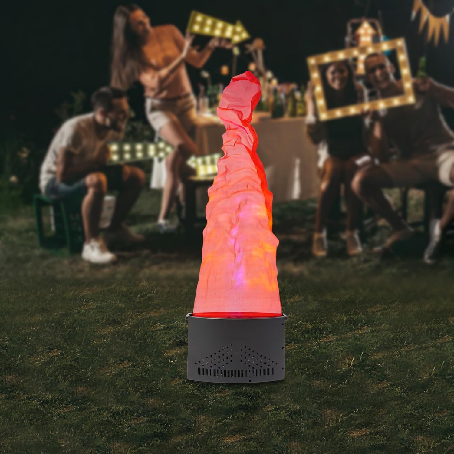 Fake Flame Light with 24 LED, Artificial Flame Lamp Electric Campfire Realistic Stage Effect Fake Fire Lights Fire Atmosphere Lamp for Christmas Halloween Party Event Decoration (Style C, 4.9ft)