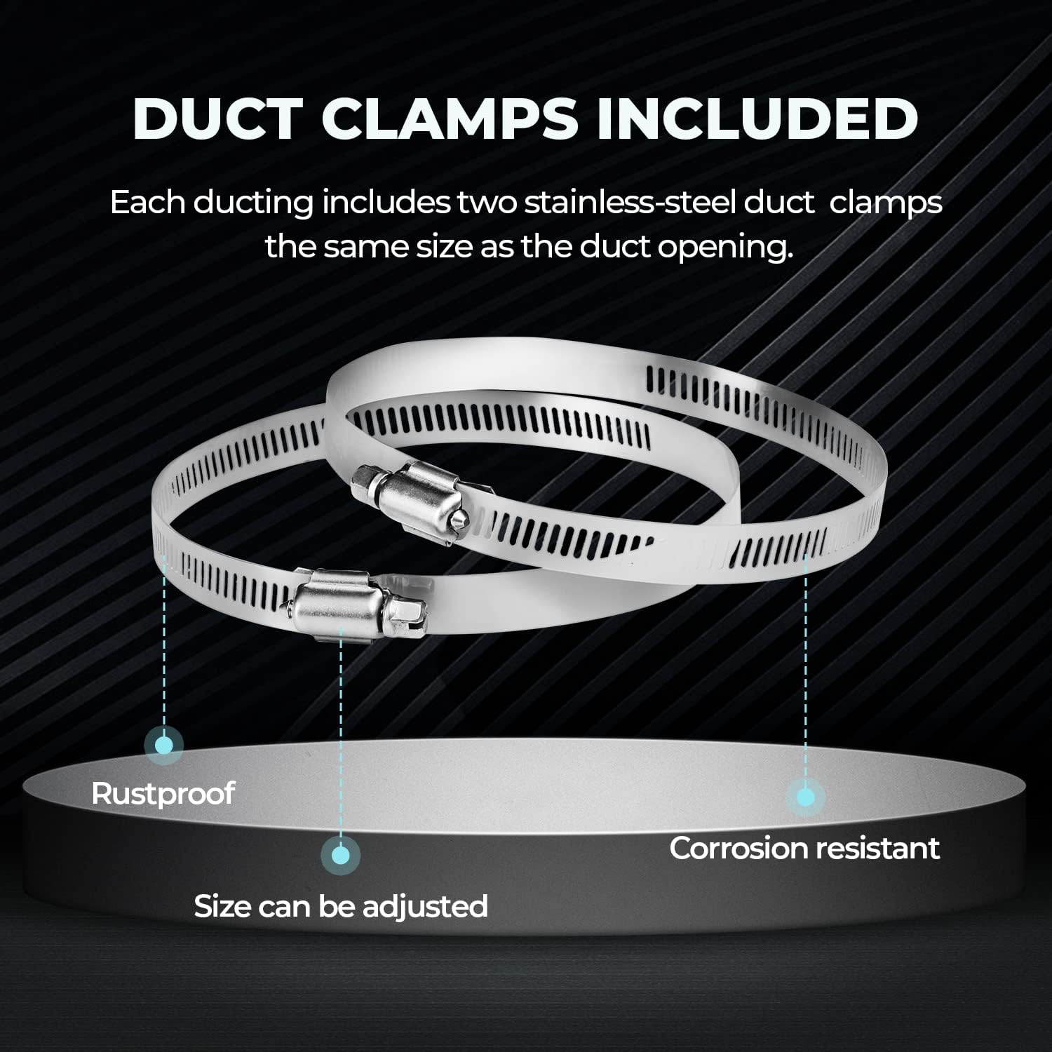 iPower GLDUCT4X25CX12 12-Pack 4 Inch 25 Feet Non-Insulated Flex Air Aluminum Ducting Dryer Vent Hose for HVAC Ventilation, Silver
