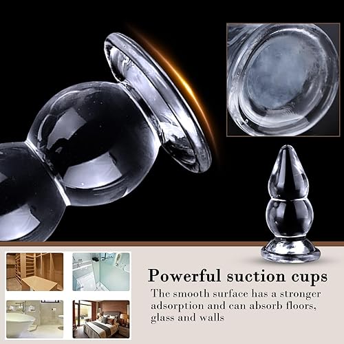 Miniatura 4 de Cuentas anales de 6.29 pulgadas con ventosa, tapón de glúteos, 2 cuentas graduales, consoladores, juguete sexual para hombres y mujeres, masajeador