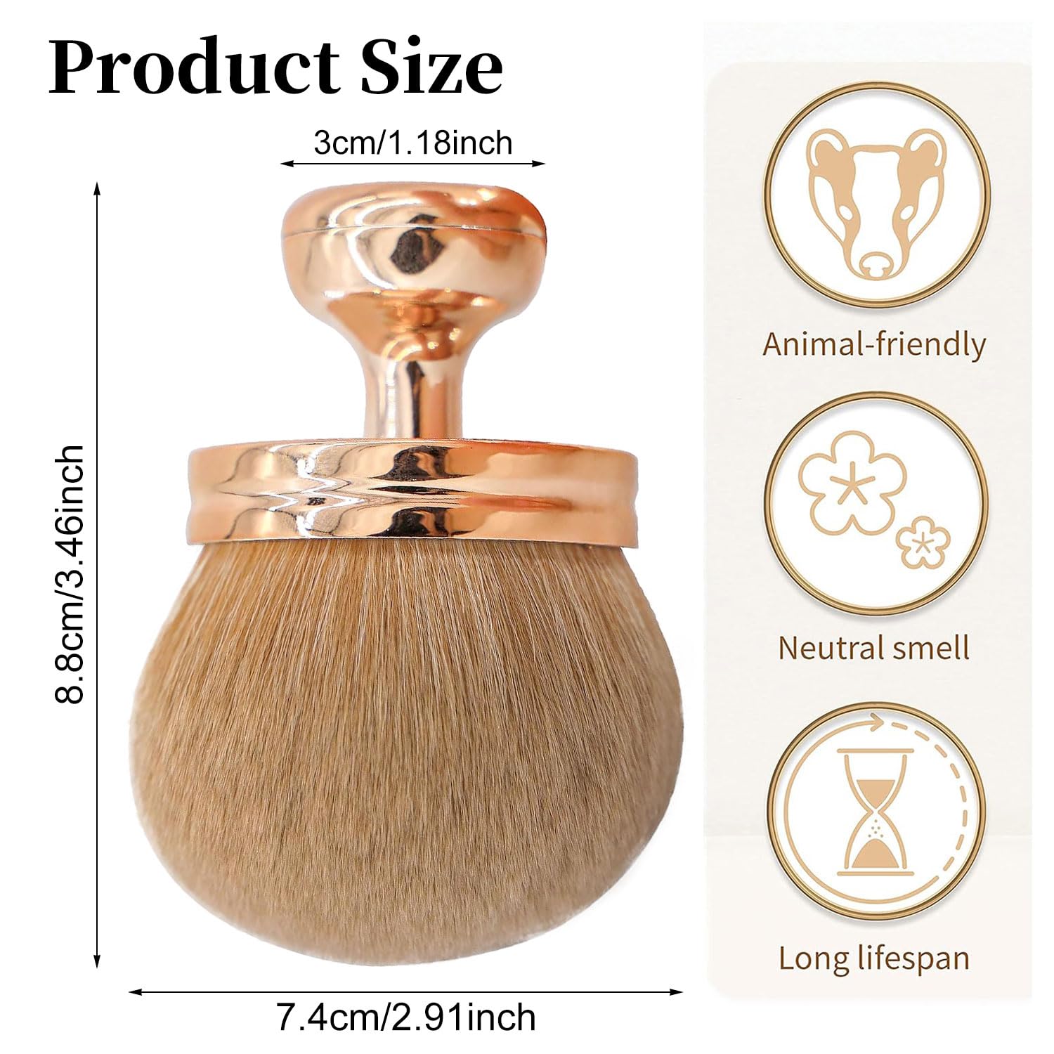 Large Self Tanning Brush,Kabuki Brush for Body And Face,Body Makeup Brush for Tan Application,Blusher Brushes,Fake Tan Brushes Tanning Body Perfector for Leg Makeup Bronzer,Suncreen Applicator - Image 3
