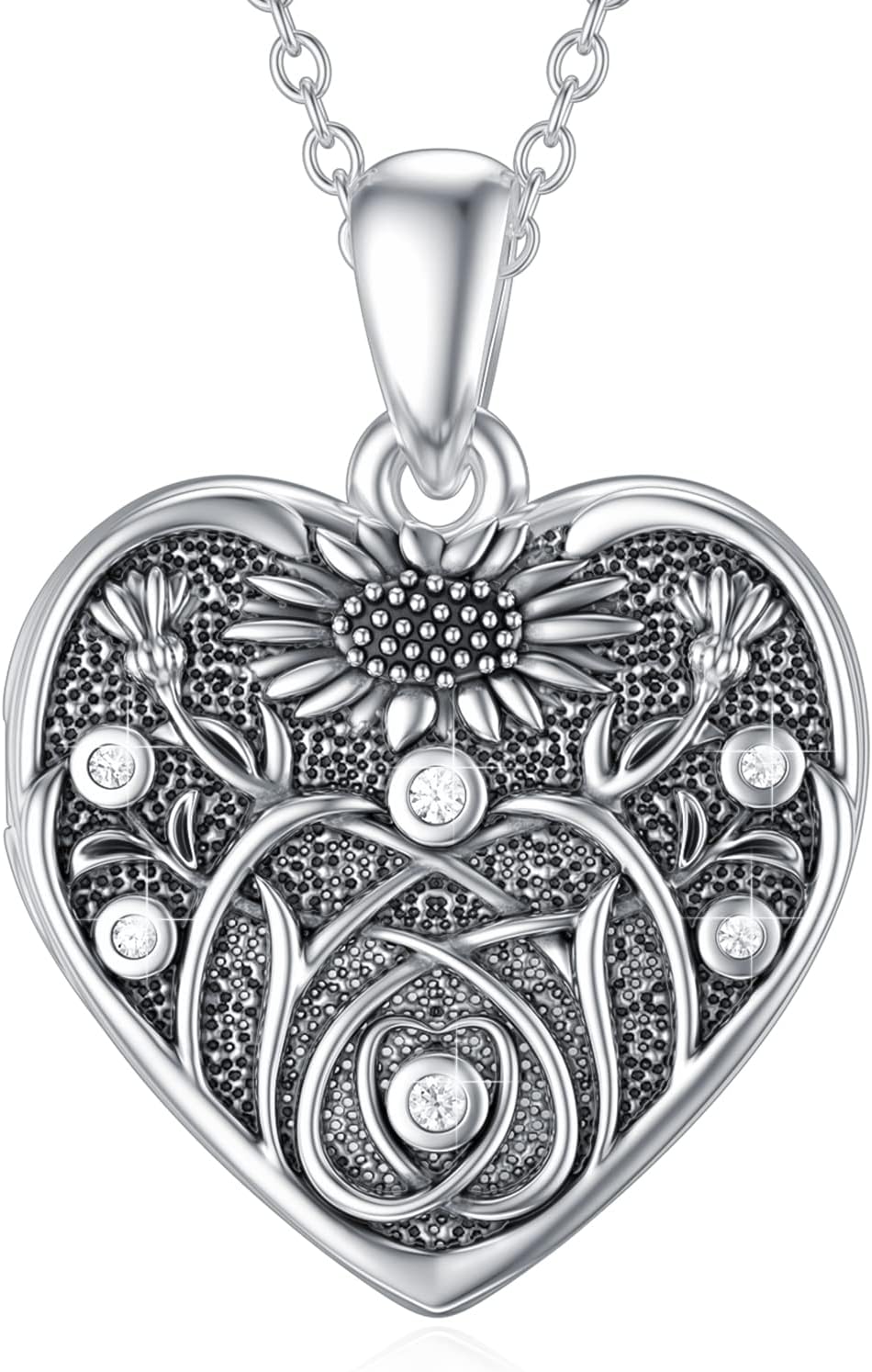 SOULMEET Daisy Locket Necklace That Holds 2 Pictures Expression of Thanks Jewelry Gift Personalized Photo Locket for Women Girls