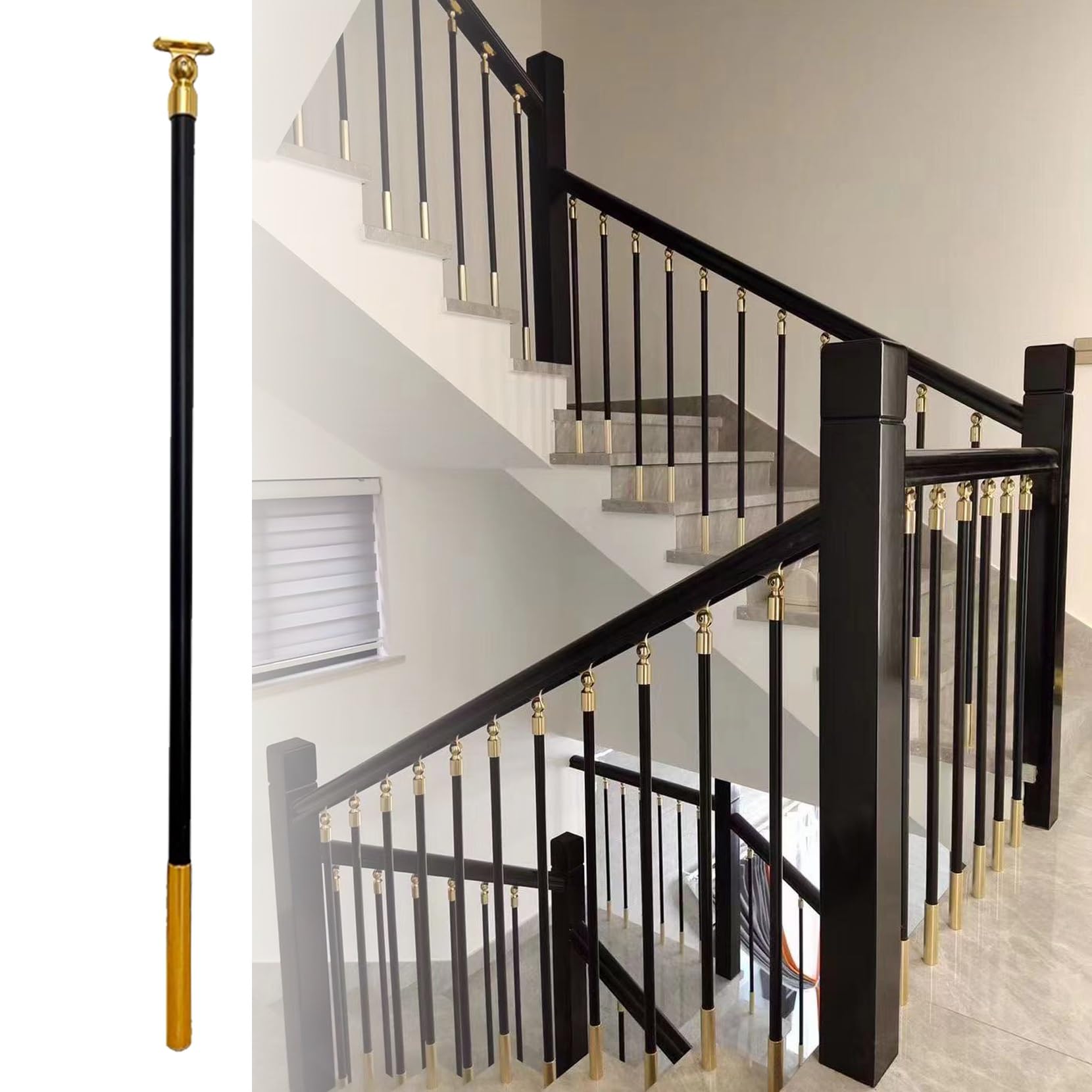 Barandillas para escaleras interiores ajustables contra caídas en casa