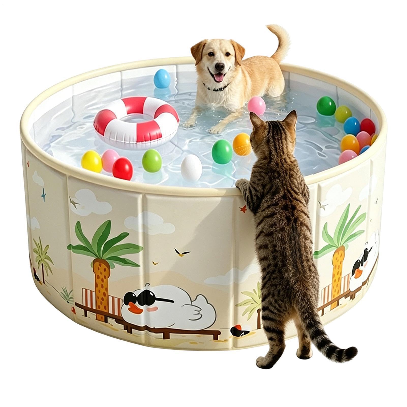 Piscina Plegable para niños y Perros, 90 cm/120 cm/150 cm Piscina para Perros Piscinas para niños Grandes y portátiles Plegables Bañera para Mascotas Piscinas para Exteriores