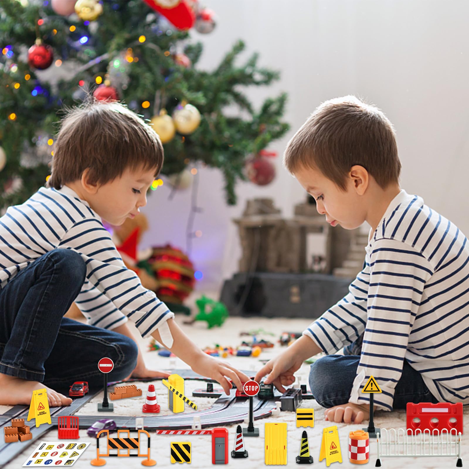 29pcs Mini Segnali Stradali, Segnale Stradale Giocattolo, Mini Cono Stradale, Segnaletica Stradale per Bambini, Giocattoli Educativi per Segnali Stradali per Bambini