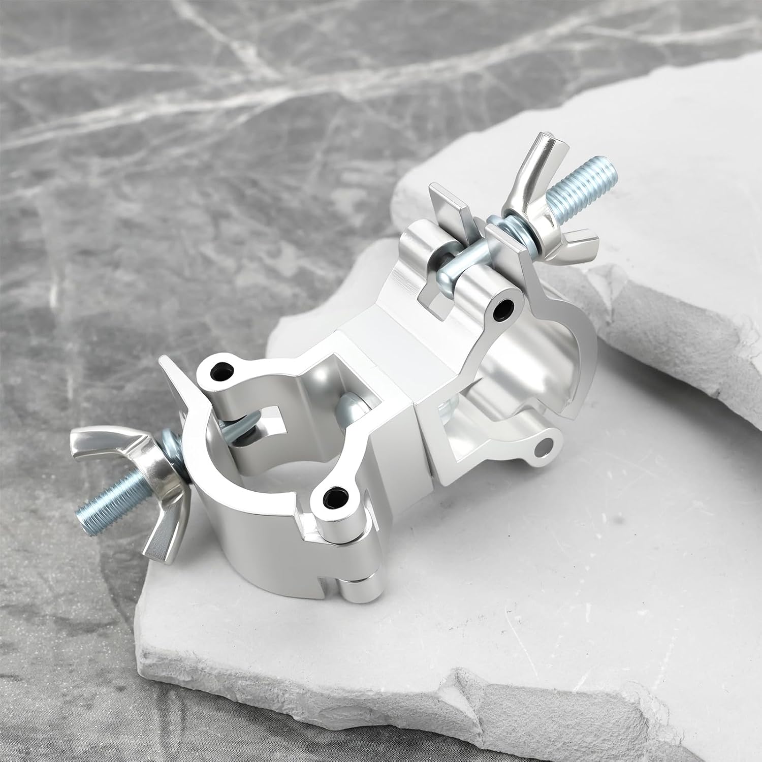 2pcs Swivel Double Coupler Truss Clamps Aluminium Swivel Double Ring Buckle for 18-21mm Tube