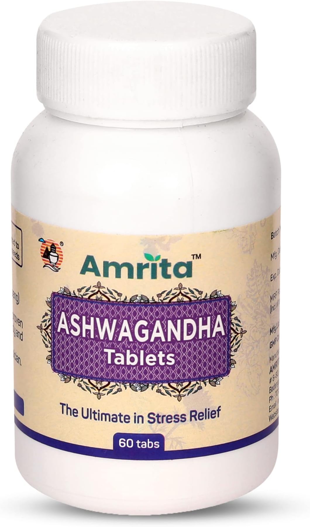 Amrita Ashwagandha Tablets | 60 tablets | Rejuvenator and Revitalizer | Stress Relief | Immunity Booster