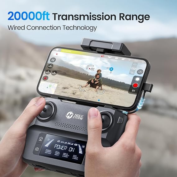 Holy Stone HS600D 3 Axis Brushless Gimbal GPS Drones With Camera For Adults 4K, 8K Image, 4K/30FPS Video, 48MP Photo, 80 Mins Flight, Auto Return, 20000Ft Control, QuickShot, Upgraded HS600