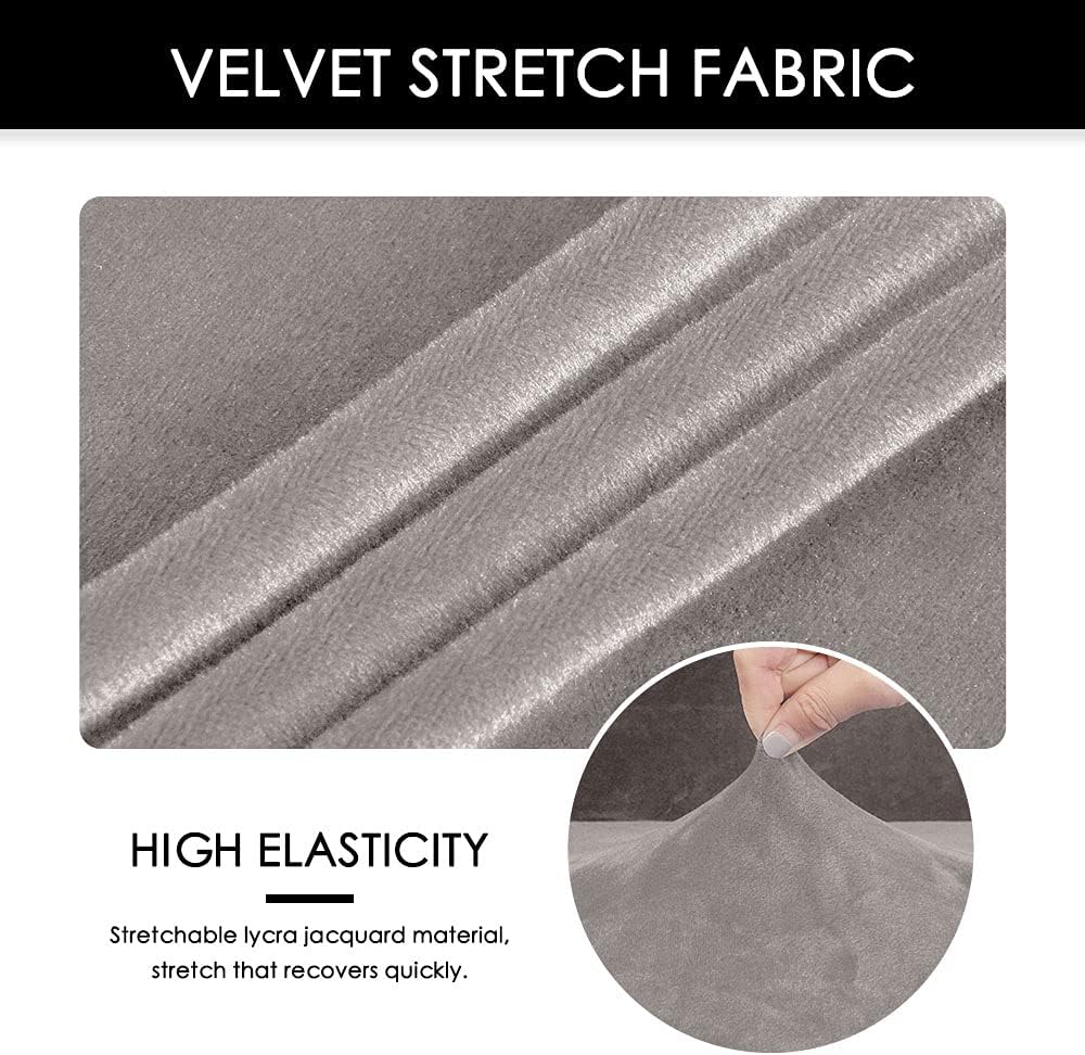 CAMZ Velvet Wingback Chair Slipcover, 2 Piece Stretch Wing Chair Covers T Seat Cushion Cover Plush Soft Wing Armchair Furniture Covers for Wing Back Chairs Form Fitted Couch Cover with Elastic