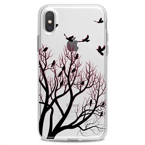 Miniatura 7 de Funda de TPU compatible con iPhone 16e 15 14 13 12 11 Pro Max Plus Mini Xs Xr X 8 7 6 5 SE patrón transparente Ravens teléfono impreso rojo niñas