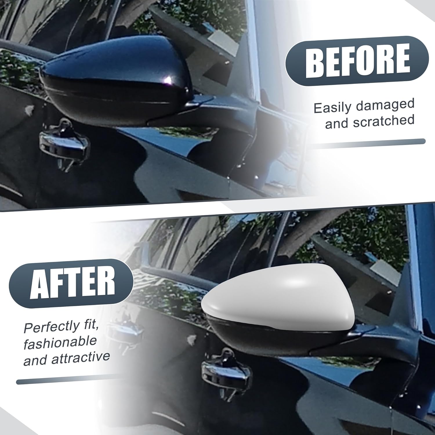 X AUTOHAUX Car Rear View Right Passenger Side Mirror Cover Cap Replacement White for Honda Accord 2018-2020 Fits W/Turn Signal Models Mirror Guard Covers Exterior Decoration Trims