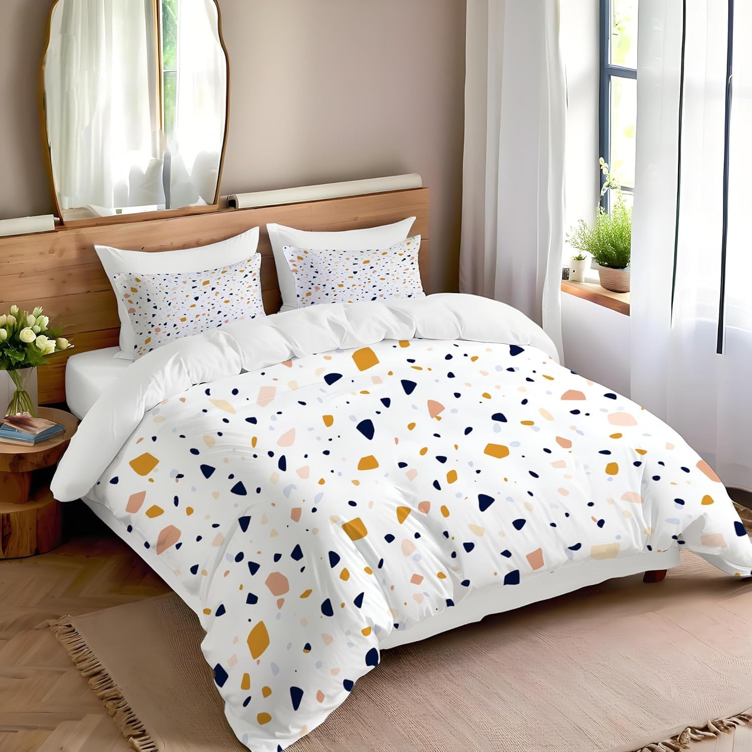 Poszwa na kołdrę 105/120 Marmur 3D Marmur Wzór Marmuru Poszewka na kołdrę 180x220 cm Lekka i wygodna pościel z mikrofibry z zamkiem błyskawicznym i 2 poszewkami na poduszki Łatwa w pielęgnacji M/6073