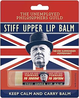 The Unemployed Philosophers Guild Winston Churchill Stiff Upper Lip Balm - Peppermint Flavored, Cruelty-Free and Made in the USA from Natural and Imported Ingredients