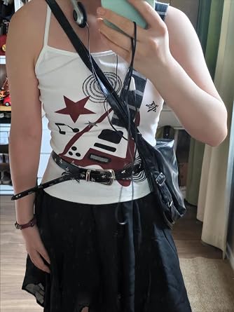 Y2K Punk Rock Tank Top for Women Vintage Graphic Camisole Harajuku Gothic Aesthetic Crop Shirt Grunge Emo Alt Clothes