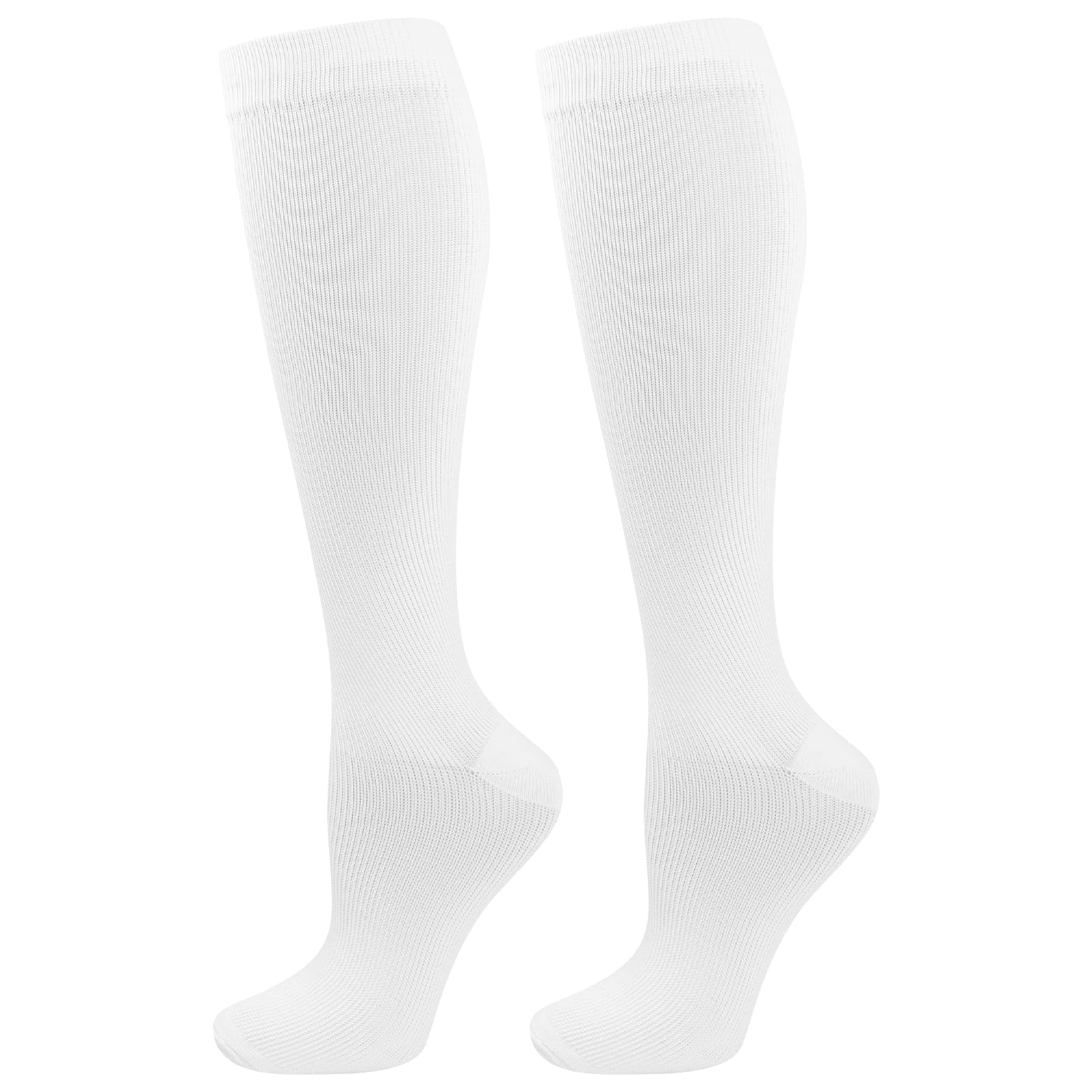 FACHOI Knee High Socks for Women Men, Cotton Thigh High Socks Breathable Knee Length Long Socks for Ladies Girls F4-YDXTW (White-L/XL)