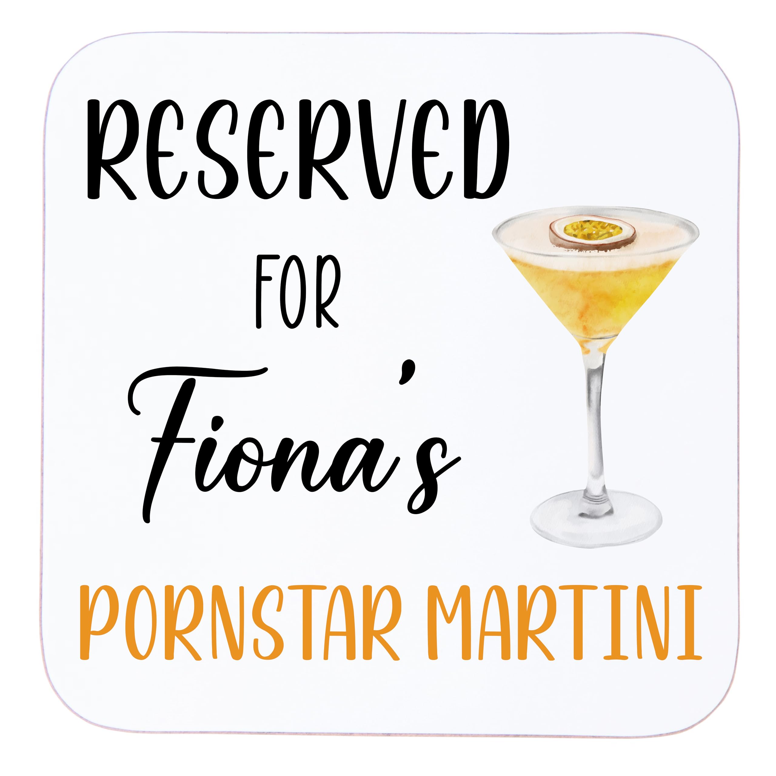 Personalised Pornstar Martini Cocktail Wooden Drinks Coaster Mat Gift (Luxury Gift Box)