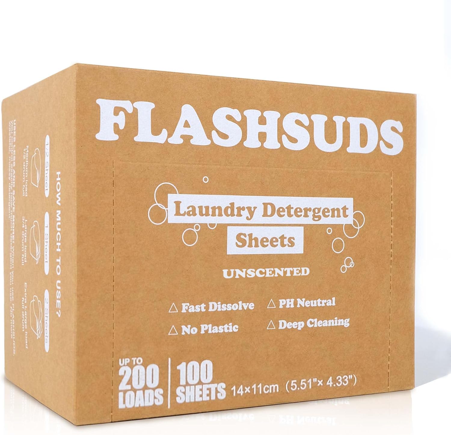 OPPEAL Unscented Laundry Detergent Sheet, HE Compatible, Completely Dissolve, Gentle on Skin, Essence Free, Powerful Clean, Rapidly Dissolve in 5s - 100 Big Sheets 200 Loads. product image