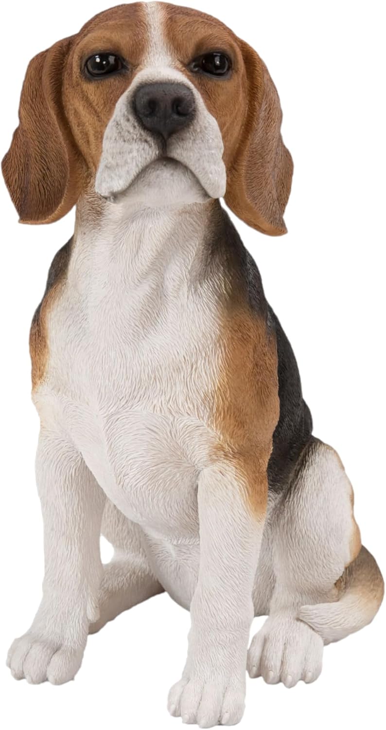 HI-LINE 14.75" Beagle Dog Sitting Outdoor Garden Statue