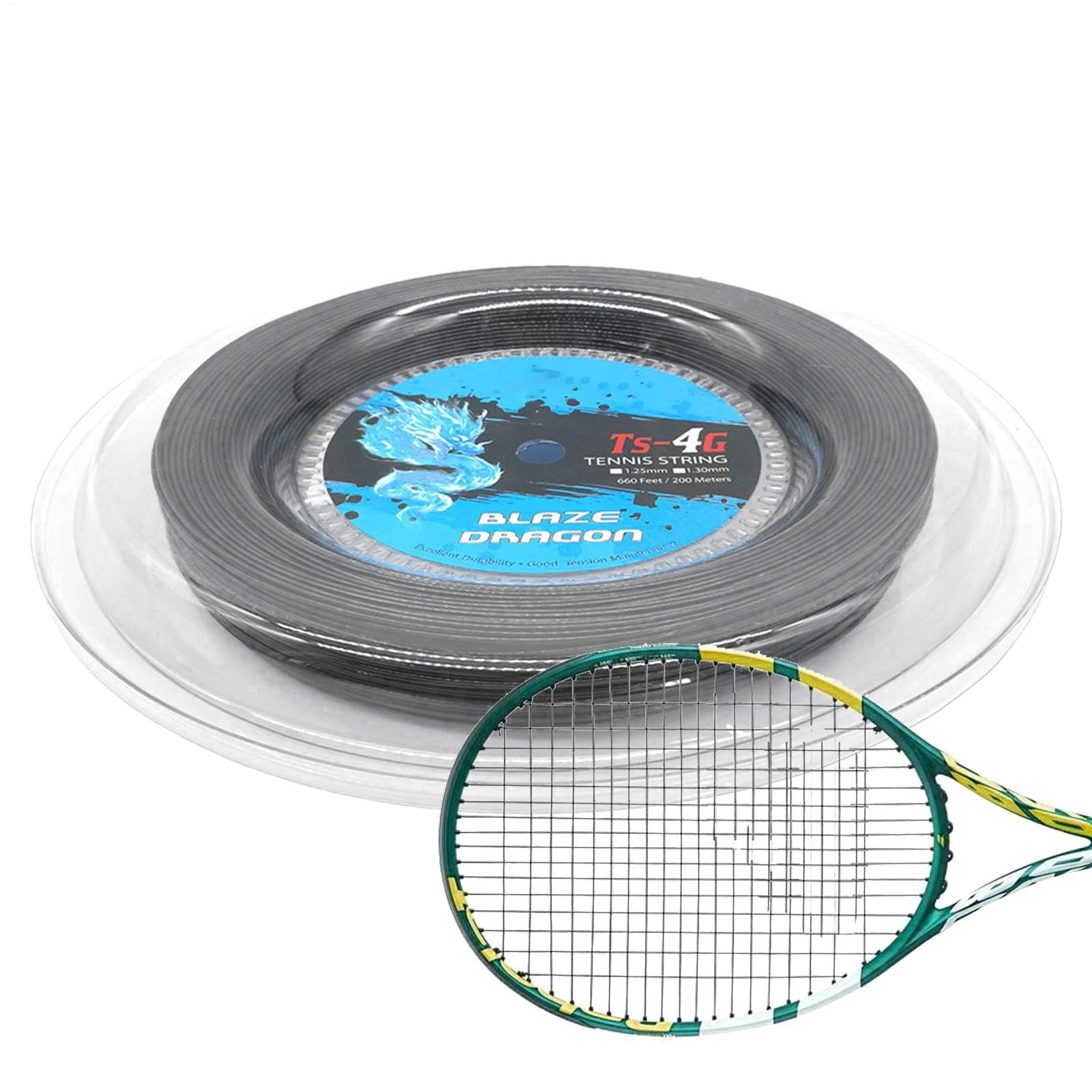 Corda per racchetta da tennis, Corda da tennis - Corda per racchetta da | tennis con grande 4G - Corda da tennis, filo rigido primario per pratica, filo per racchetta per persone con lesioni a