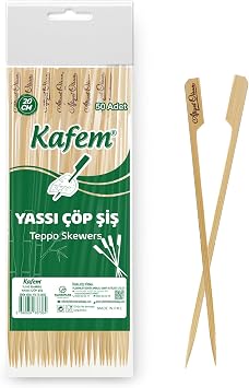 Yassı Çöp Şiş - Sunum Kürdanı 20 cm 50 Li x 100 Paket (Koli)