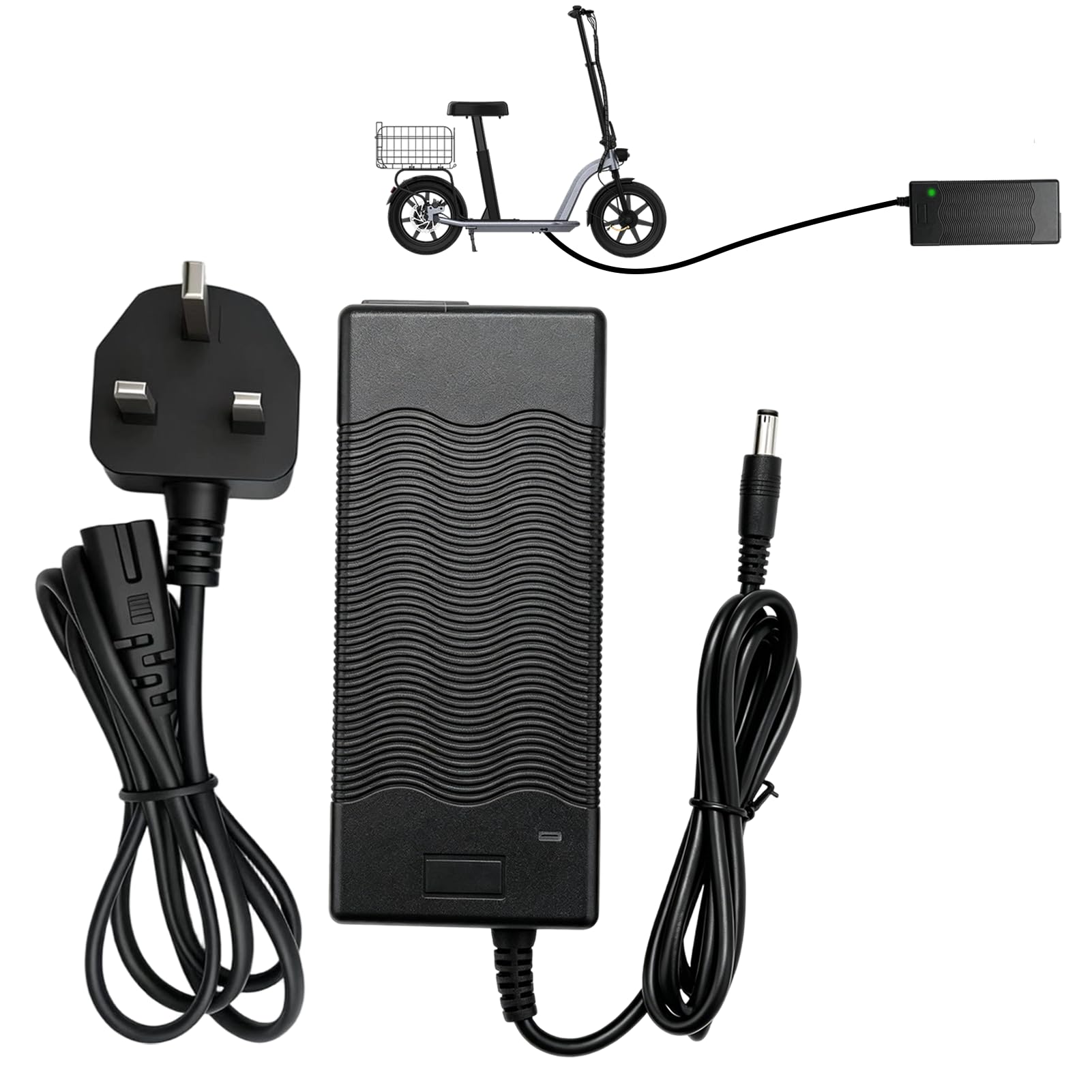 42V 2A Hoverboard Charger, Electric Scooter Charger with 1 Pin 8mm, Segway Chargers Compatible with Xiaomi M365 Pro 2 Mi 3 1S Segway Ninebot ES1 ES2 ES4 G30(1M)