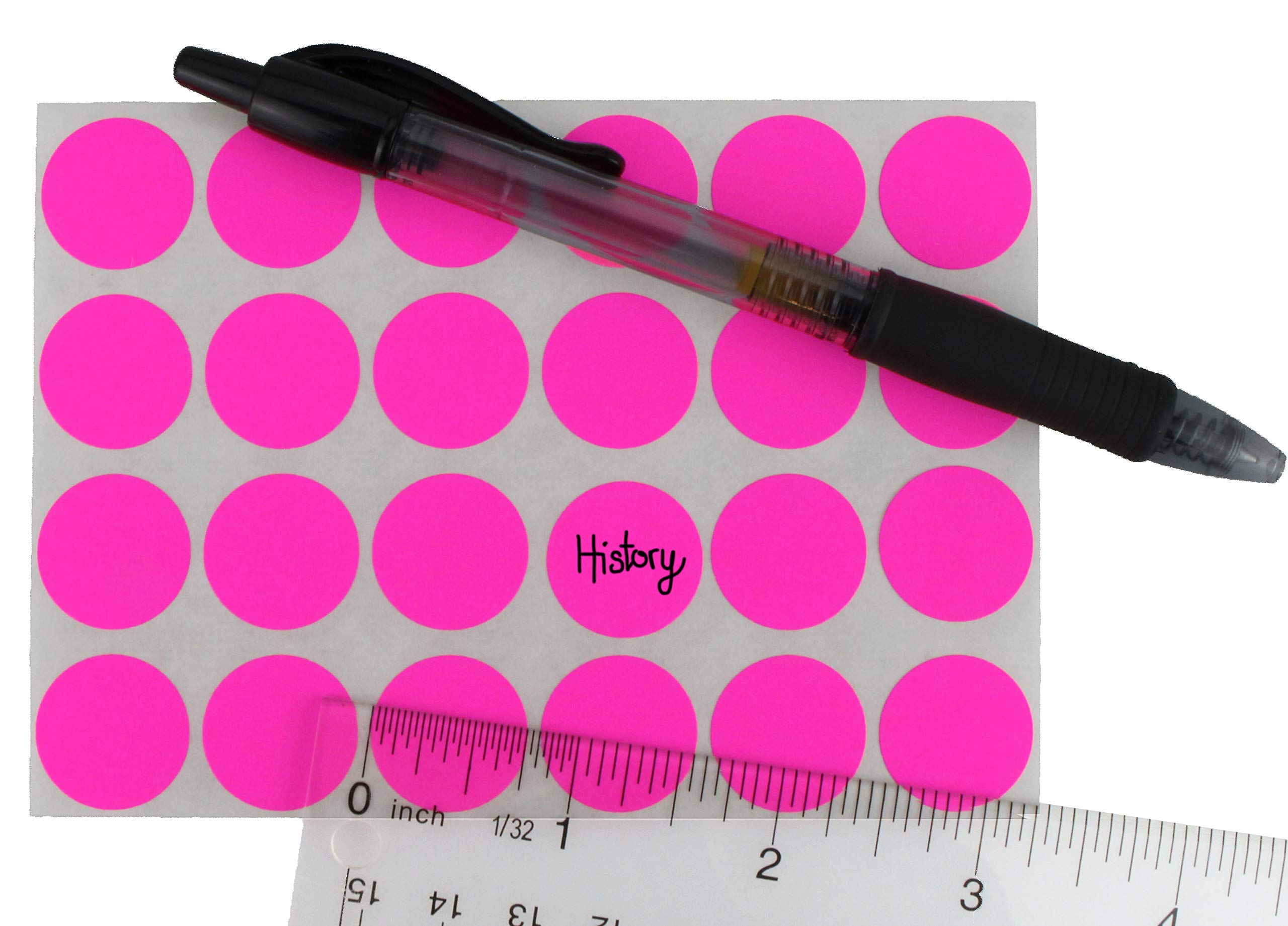 ChromaLabel Color Coding Dot Stickers - 1200 Fluorescent Green & Pink Labels, 0.75 Inch