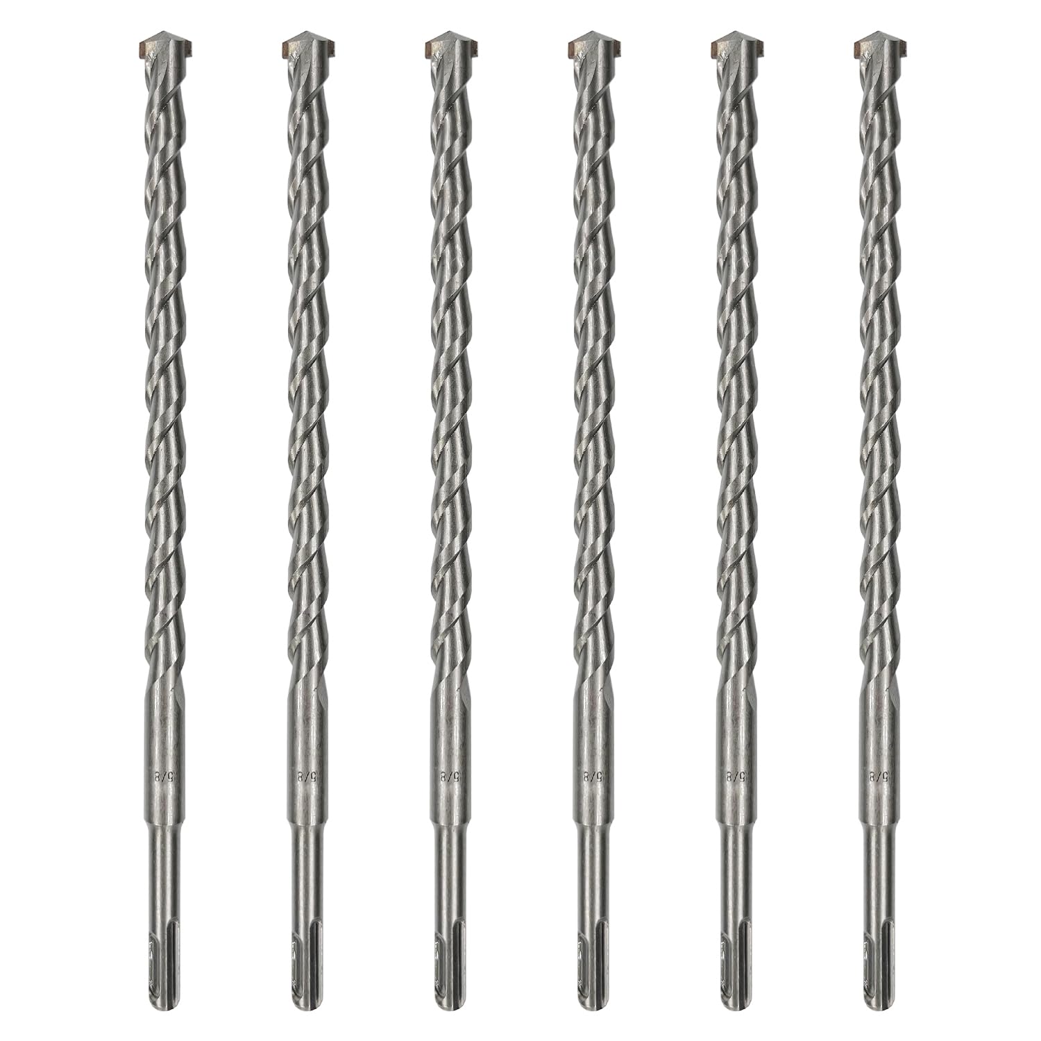 FF ERA 6-Pack SDS Plus 5/8 inch x 8 inch Rotary Hammer Drill Bits, Carbide Tipped for Brick, Stone and Concrete (5/8'' x 8'')