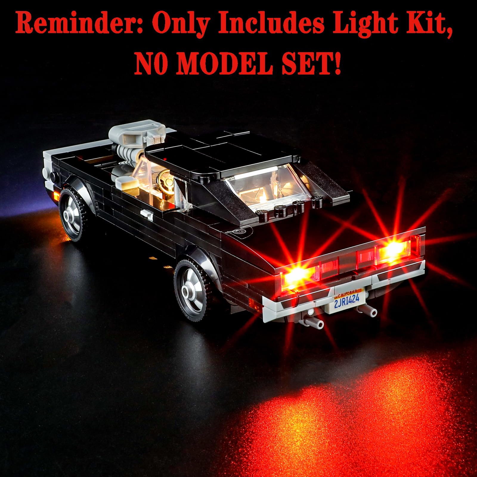 MENZAVA LED Light Set Compatible with LEGO 76912 Fast & Furious 1970 Dodge Charger R/T Speed Champions Building Blocks Model - Image 4