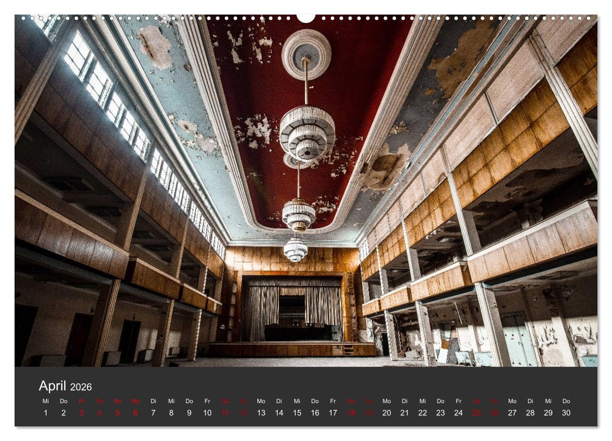 Verlassene Orte - Ein Lost Places Kalender (Wandkalender 2026 DIN A2 quer), CALVENDO Monatskalender: Lost Places Fotografien in verschiedenen verlassenen Gebäuden (CALVENDO Kunst)