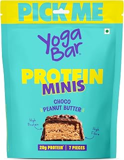 Yogabar Protein Minis, Choco Peanut Butter Flavour, 7 Pieces, 4g Protein Each, High Fibre Price In India