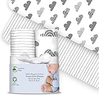 Vista 13 de Sábanas bajeras 100% de algodón orgánico que se ajustan y son compatibles con Graco Pack n Play, Babyletto, Pamo Babe, Hiccapop, Dream on Me
