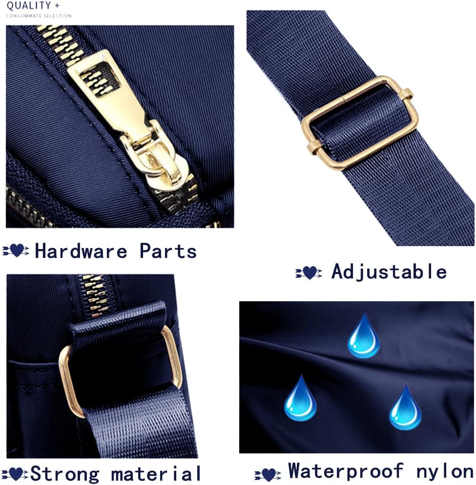 DIHKLCIO Nylon Crossbody Bags for Women Purses and Handbags Women's Casual Messenger Bag Waterproof Black Crossbody Purse - Image 6