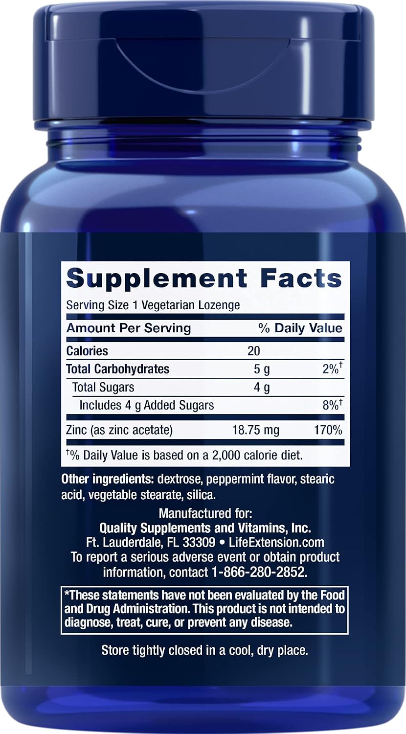 Life Extension Enhanced Zinc 30 Vegetarian Lozenges (2 Pack)
