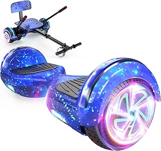 SISIGAD Scooter-Sitzbefestigung, einstellbare Rahmenlänge, Scooter-Go-Kart-Kombination, selbstbalancierender Scooter mit Bluetooth-Lautsprecher, LED-Radbeleuchtung