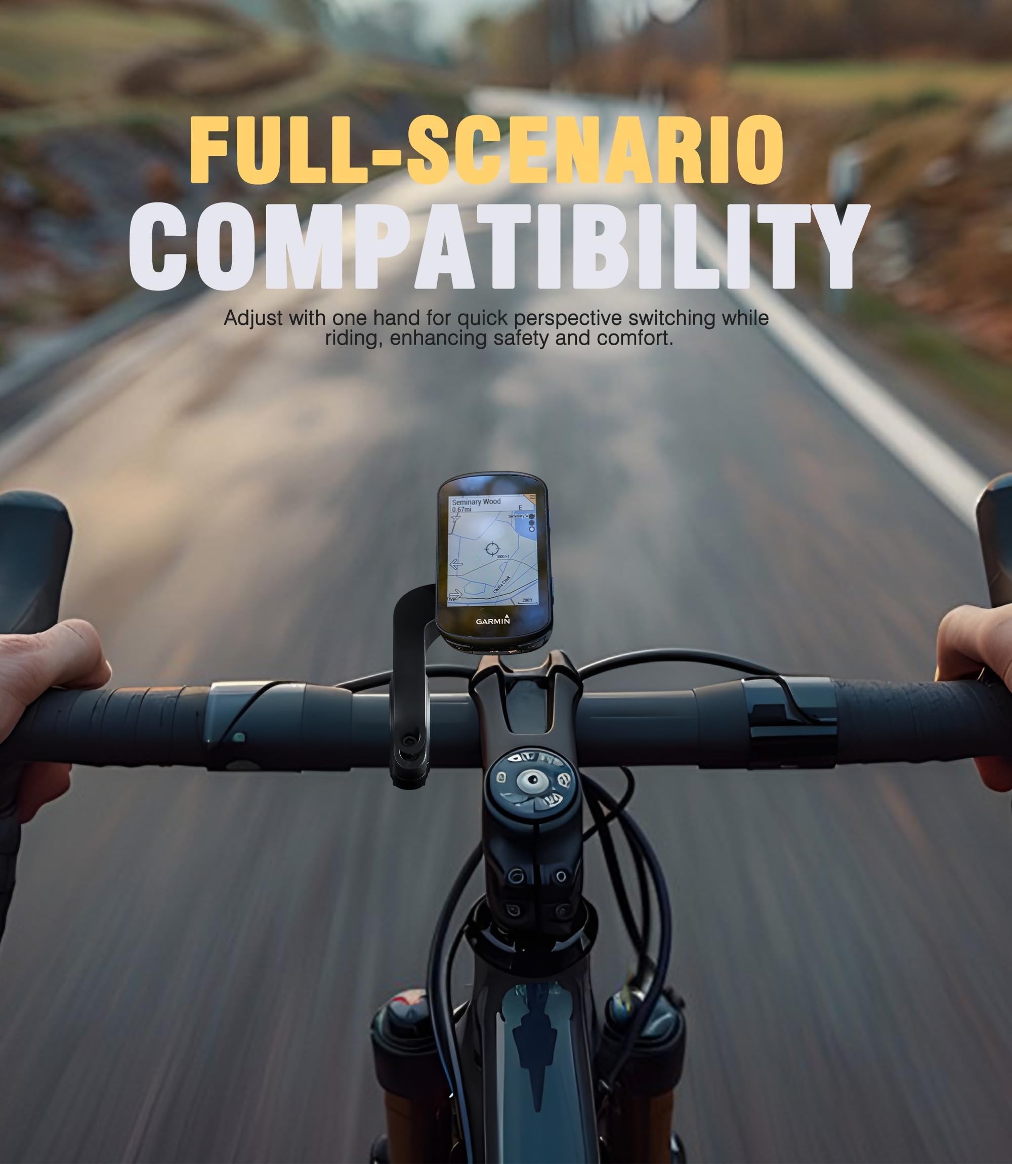 1 x uchwyt rowerowy kompatybilny z Garmin Edge 540/840/1050/Edge MTB, uchwyt do komputera rowerowego do nawigacji Garmin, odporny na wstrząsy, antypoślizgowy, odporny na zarysowania