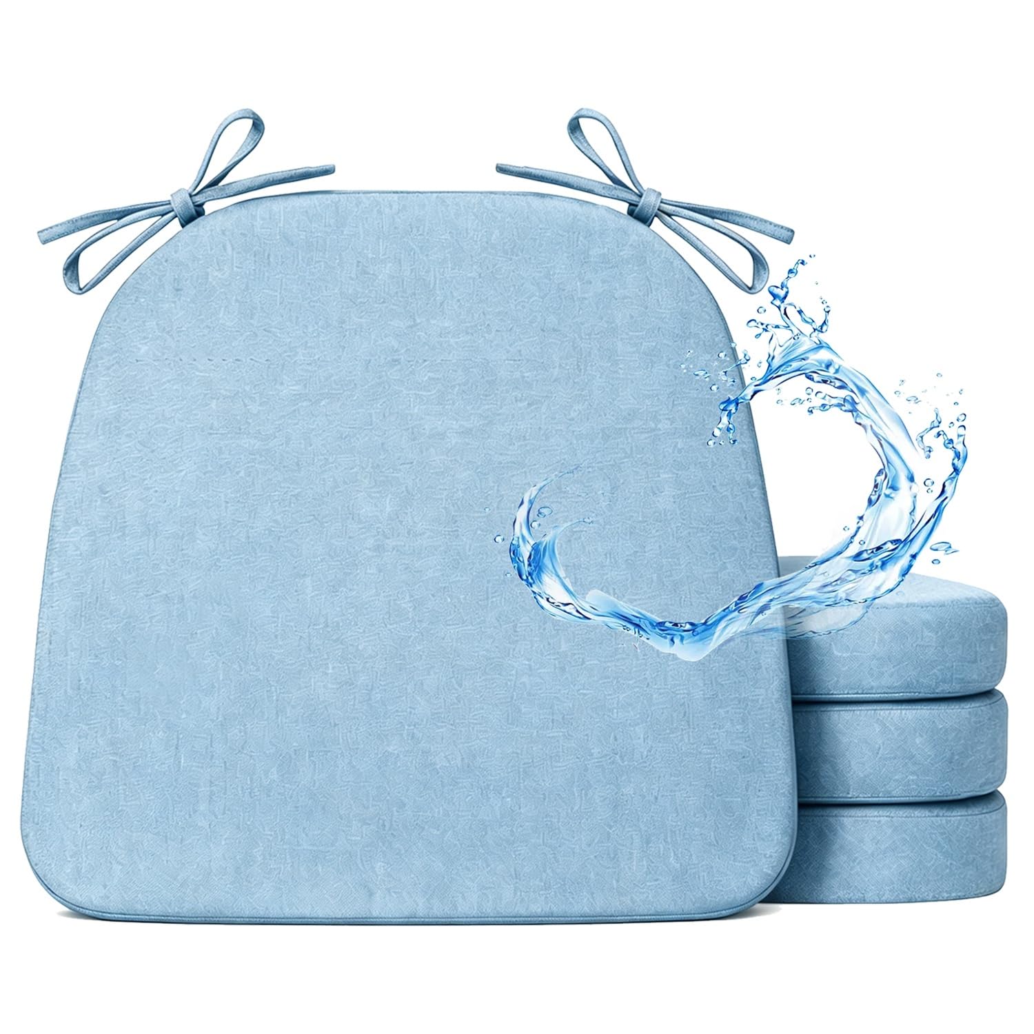 Cafusesdd Cafusedd 4-Psc Outdoor Chair Cushion Covers Waterproof, Anti-Slip with Ties Dining Chair Covers, Patio Chair Cushions for Patio Furniture/Indoor(LightBlue,22''*20'')