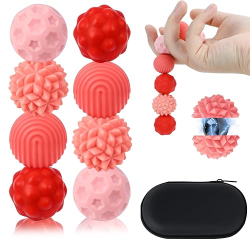 8 Pcs Bolas Magnéticas Antiestrés De Silicona, Juguetes Sensoriales, Rosa