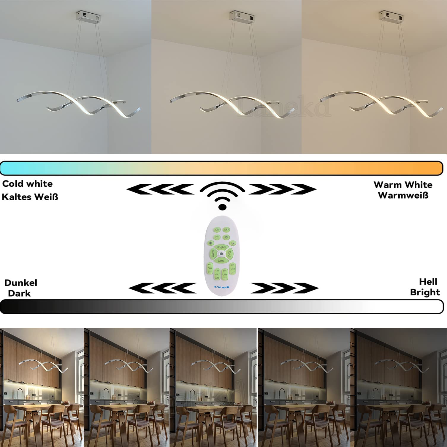 Nowoczesna lampa sufitowa LED z możliwością przyciemniania do wyspy kuchennej Żyrandol o regulowanej wysokości z metalowymi i akrylowymi oprawami wiszącymi do salonu Salon Biuro Stylowa lampa